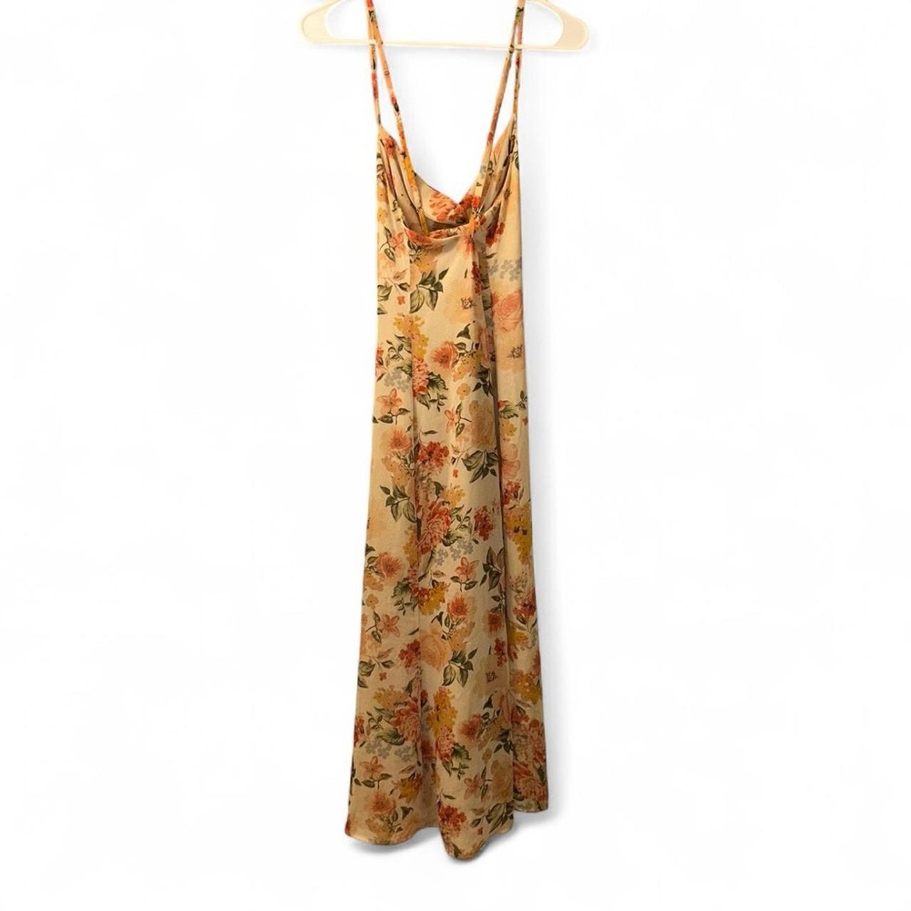 Lulu's Pink and Cream Floral Midi Dress - Picture 4 of 9